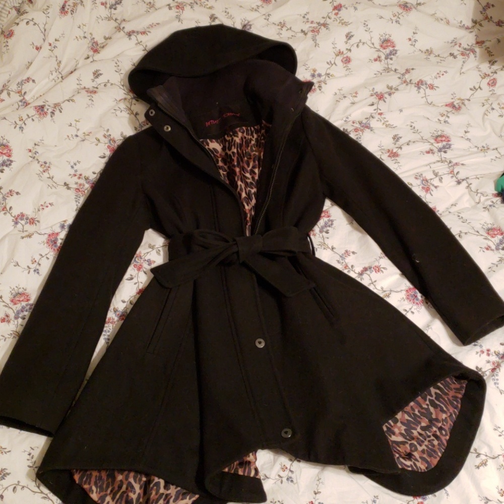 Betsy Johnson mid length trench coat